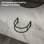 Wall Mounted Bathroom Sink with Towel Bar and Faucet - White / Black