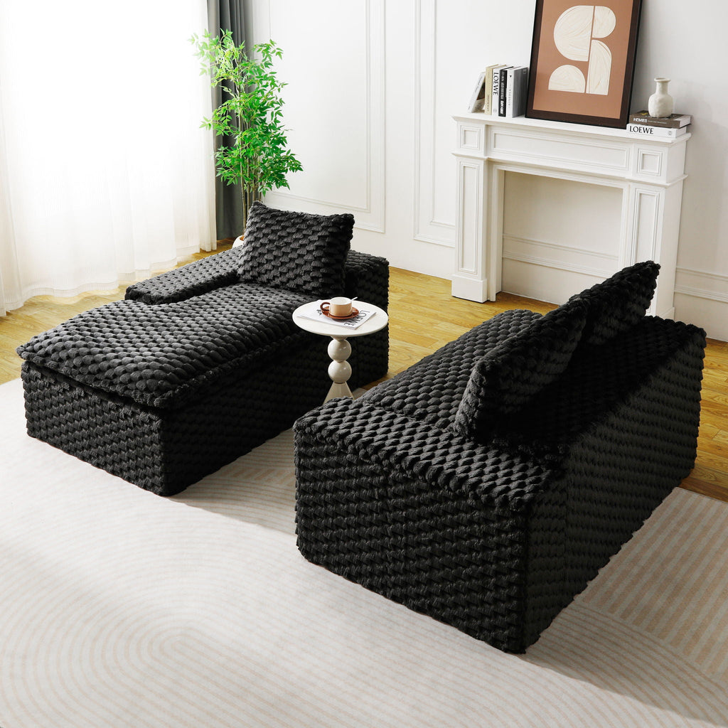 Convertible Modular Sectional Sofa with Twin Seat and Chaise - Multiple Colors