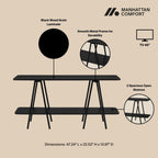 Modern Console Table with Carbon Steel Legs - Gray, White, Black