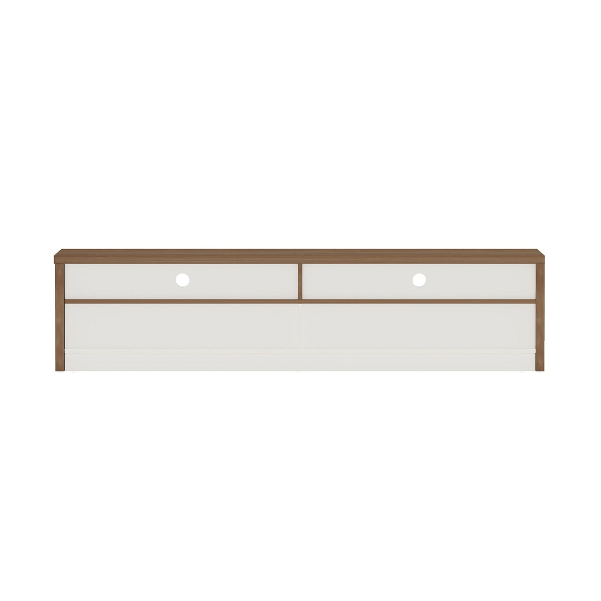 Modern 70" TV Stand with Full Extension Drawers - White or Light Brown