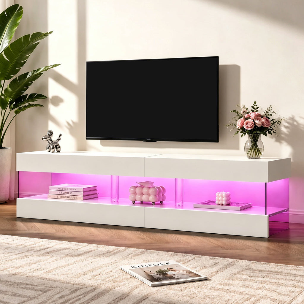 Modern TV Stand for 70 Inch TV with Ample Storage - Particle Board