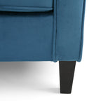 Blue Velvet Upholstered Club Chair with Contemporary Design - Blue
