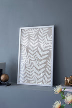Shadow Box Wall Decor with Paper Florals – White