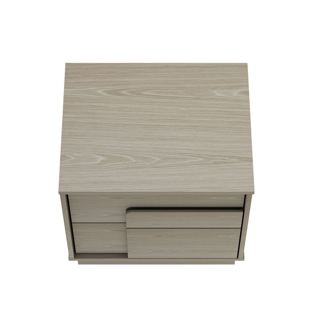 Modern Nightstand with Push to Open Drawers - Dark Gray, Dark Brown, or Light Brown