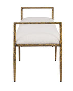 Contemporary Style Bench with Padded Upholstery - Beige Matte
