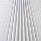 Textured Ceramic Table Lamp with Fluted Fabric Shade - White