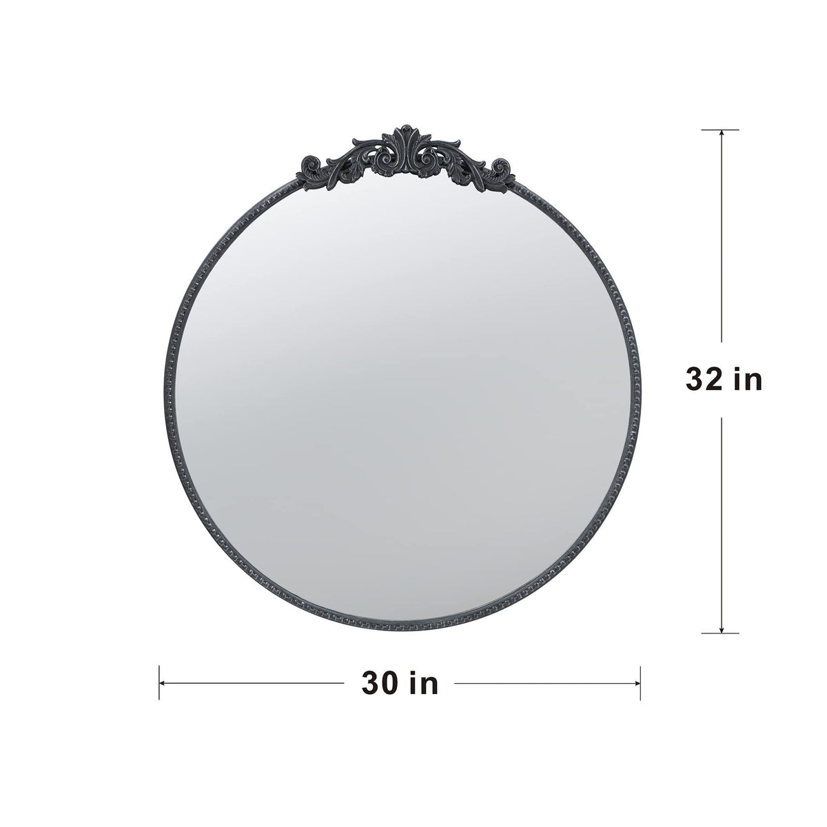Classic Design Wall Mirror with Baroque-Inspired Frame – Gold or Black