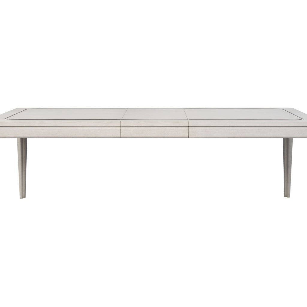 Expandable Dining Table with Metal Inlay - Vanilla White