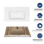 Modern Rectangular Vanity Top with Overflow – White