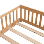Solid Floor Bed with Door and Safety Fence - Full or Twin Size
