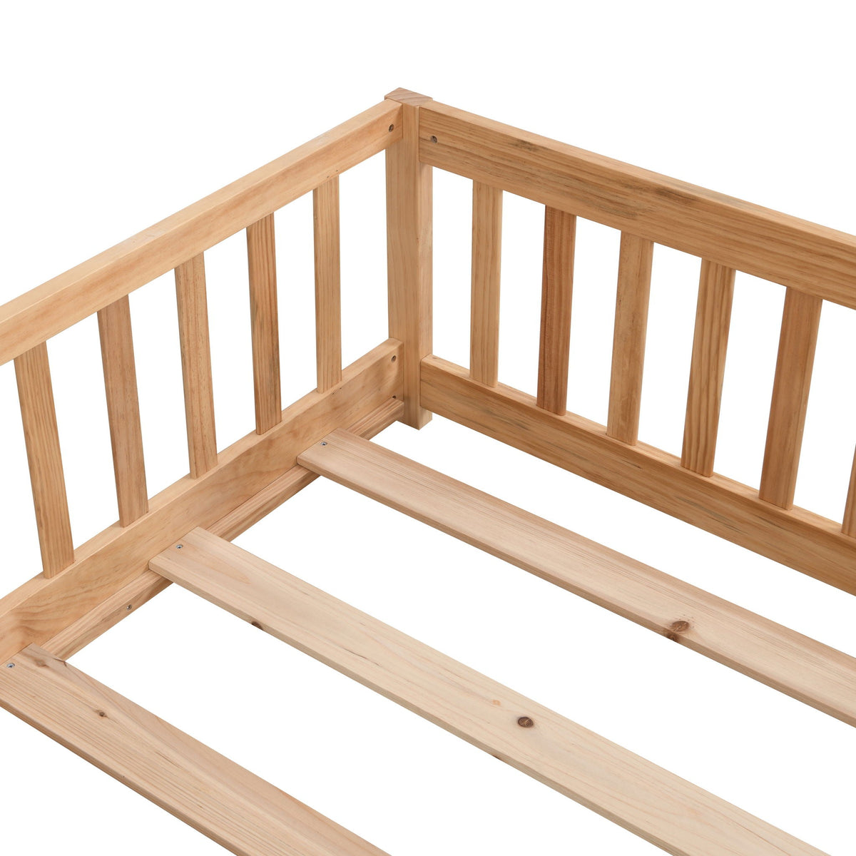 Solid Floor Bed with Door and Safety Fence - Full or Twin Size