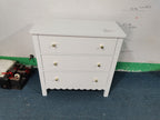 White 3 Drawer Dresser with Ample Storage - White