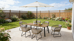 7-Piece Outdoor Wicker Dining Set with Wood-Plastic Composite Table - Yellow