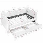 Gingham Daybed with USB Charging Port and Wave-Shaped Design - Multiple Colors