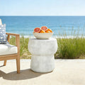 Outdoor Patio Accent Table with Crack Process - Magnesium Oxide Finish