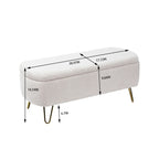 Faux Fur Storage Ottoman Bench with Padded Upholstery - Multiple Colors
