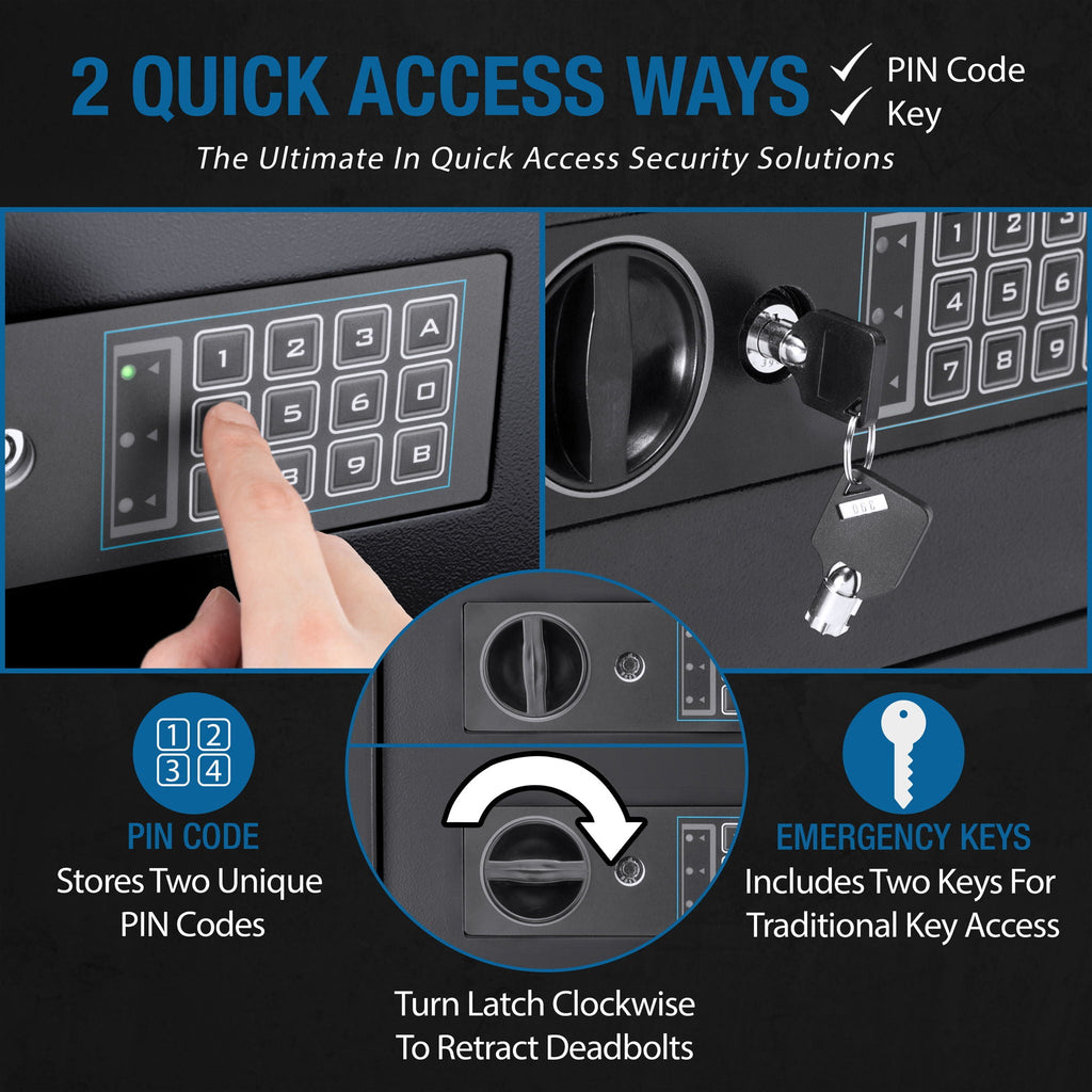 Compact Keypad Depository Safe with Dual PIN Access - Black