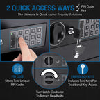 Compact Keypad Depository Safe with Dual PIN Access - Black