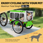Large Folding Bike Trailer for Dogs with Folding Steel Frame - Multiple Colors