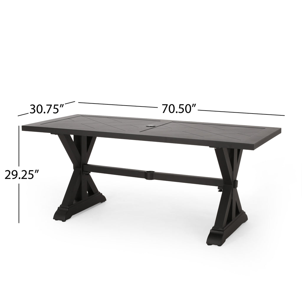 Antique Matte Outdoor Aluminium Dining Table with Durable Construction