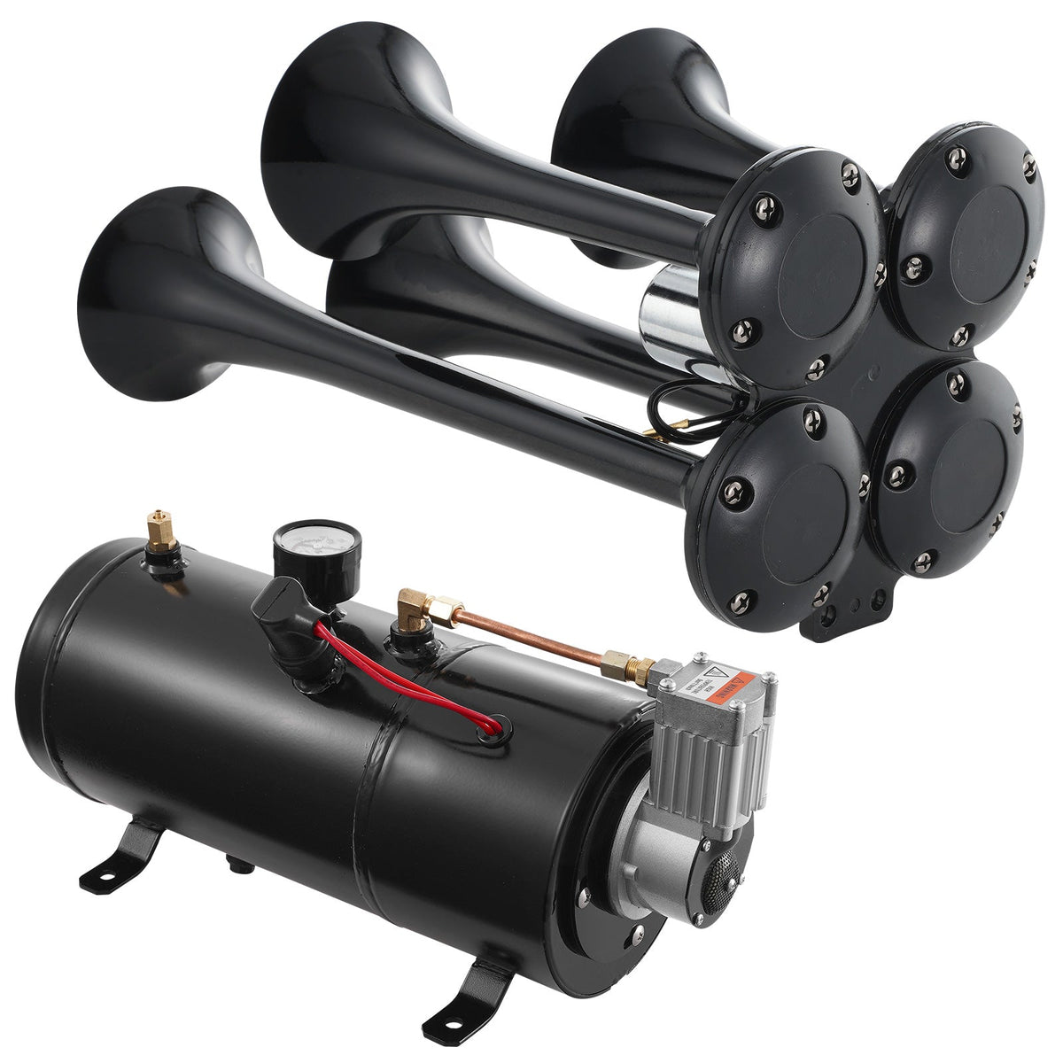 Train Horns Kit, 4 Trumpet Air Horn Kit, 150dB