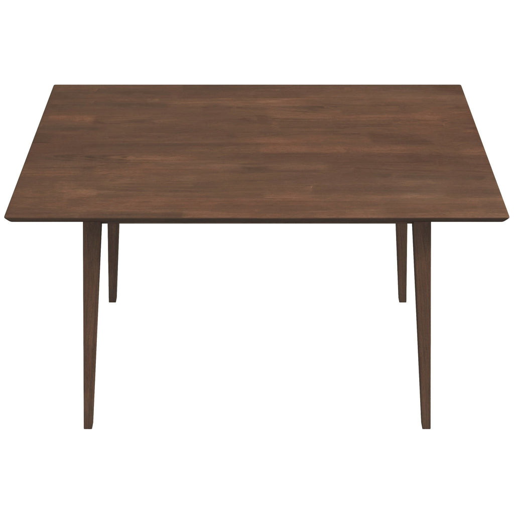 Rectangular Modern Dining Table with Solid Wood Construction – Dark Brown or White