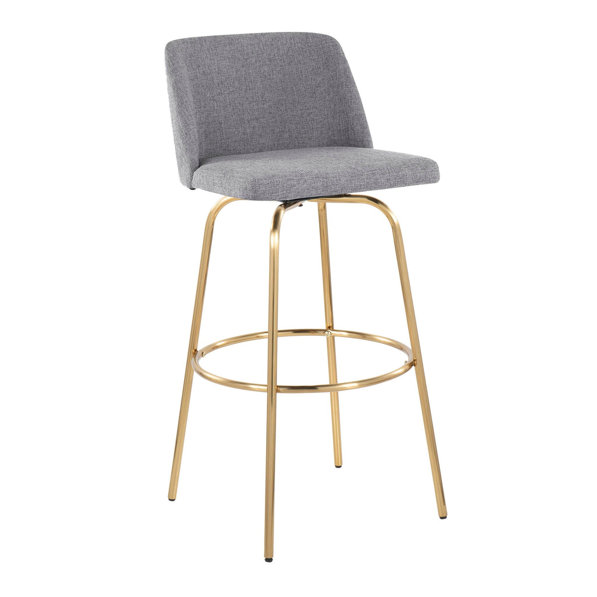 Contemporary Swivel Barstool Set with Round Footrest - Multiple Colors
