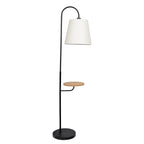 Seoul Floor Lamp With Rotary Switch Wood Table Base - Black / White