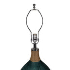Multicolor Glass Table Lamp with Drum Shade - 16" W x 16" D x 28.5" H