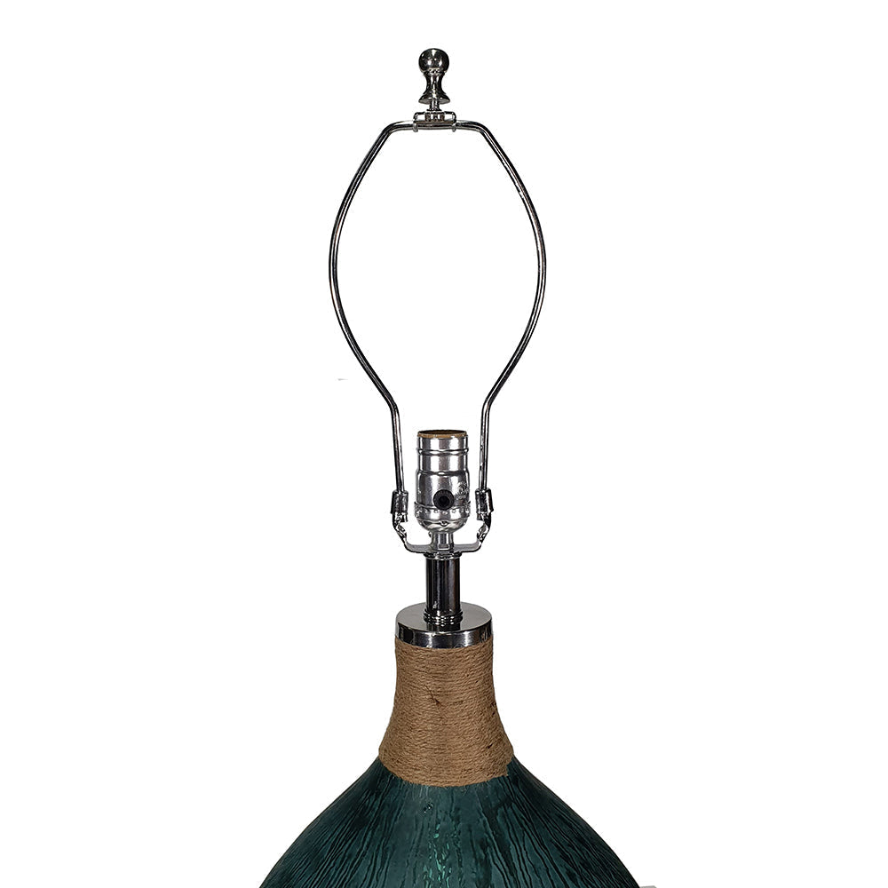 Multicolor Glass Table Lamp with Drum Shade - 16" W x 16" D x 28.5" H