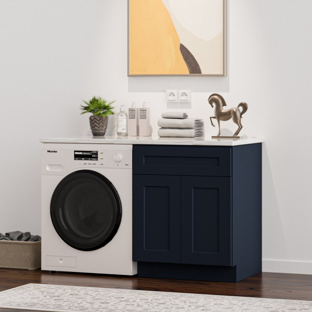 30" Kitchen Sink Base Cabinet with Double Doors - Navy Blue