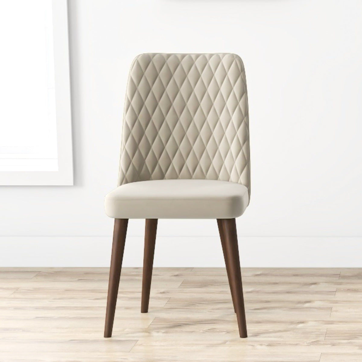 Mid-Century Modern Dining Chair Set of 2 with Upholstered Seat - Multiple Colors
