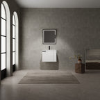Modern Bathroom Vanity with Side Storage - Light Brown or White