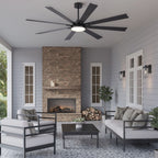 Large Ceiling Fan with Dimmable LED Light and Remote Control - Black or Dark Brown