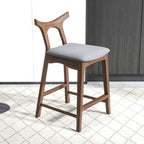 Upholstered Square Bar Chair Set with Solid Wood Frame - Dark Gray or Black