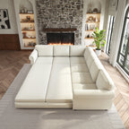 118" L-Shaped Convertible Sofa Bed with Pull-Out Bed - Chenille