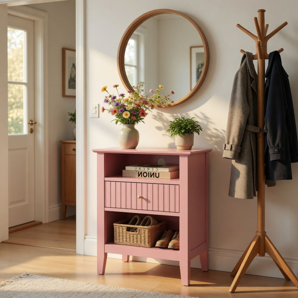 Fluted Nightstand with 2 Drawers and Soft-Close Slides - Multiple Colors