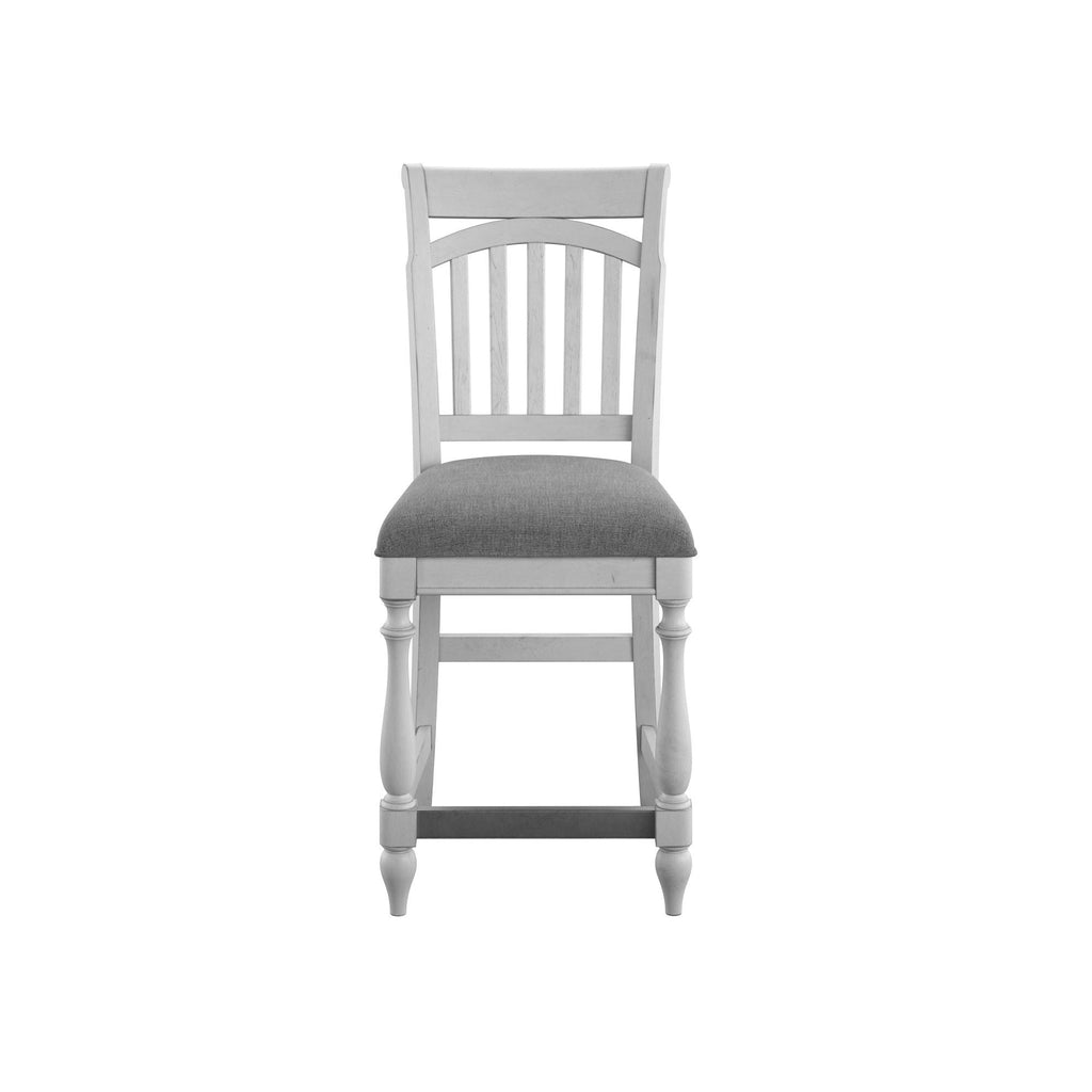 Slat Back Barstools Set of 2 with Coastal Design - Gray