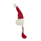 Christmas Gnomes Decorations Set of 2 with Fluffy Beards - White / Red