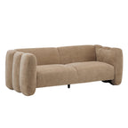 83" Velvet 3-Seater Sofa with Wave Design - Blue