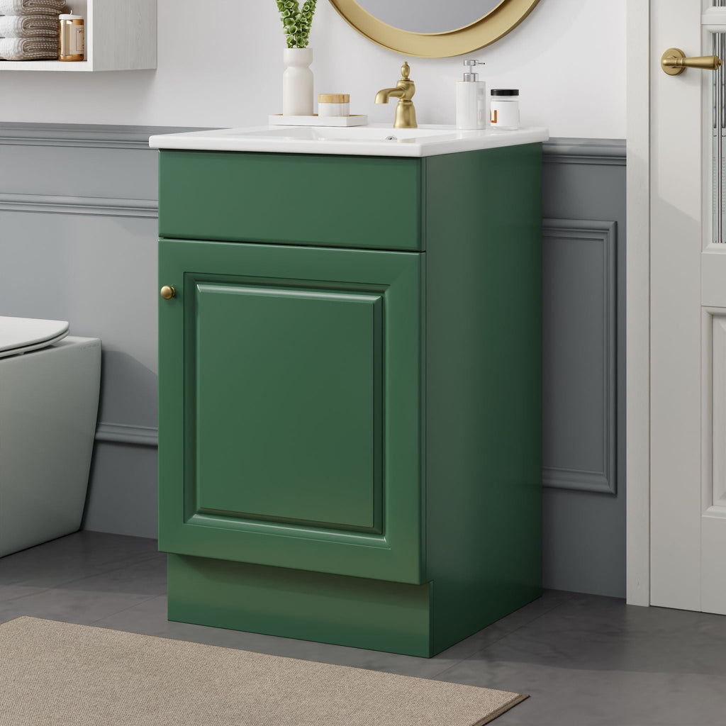 Bathroom Vanity with Sink and Adjustable Shelf - Multiple Colors