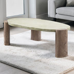 Dayana Coffee Table with Fiber Concrete Construction - Oak / Off White