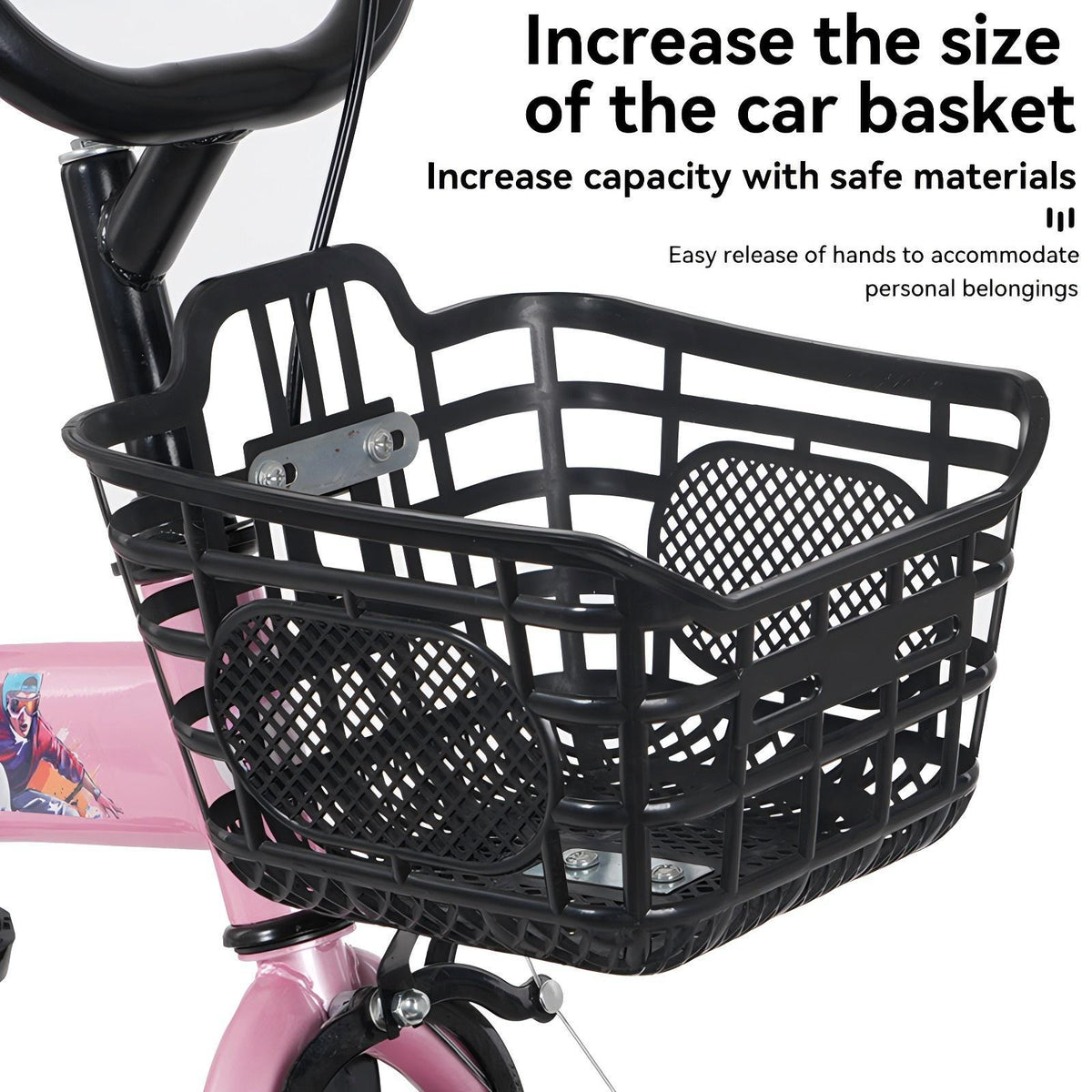 16-Inch Sporty Kids Cruiser Bike with Training Wheels - Green or Pink