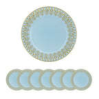 Elegant Plastic Charger Plate Set of 8 - 14" Round - Blue or Light Blue