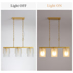 Adjustable Cylindrical Pendant Light with Frosted Glass Shade - Black or Gold