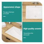 Modern Ceramic Undermount Bathroom Sink with Overflow - White or Black