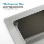 Stainless Steel Kitchen Sink with Single Bowl - Brushed