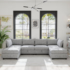Modular Sectional Sofa with Storage - Chenille Upholstery