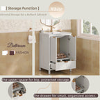 Modern Bathroom Vanity with Sink Combo – Compact Storage - Dark Brown or White