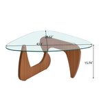 Modern Center Coffee Table with Tempered Glass Top - Light Brown, Black, Dark Brown